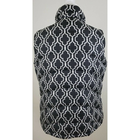 Lands' End ~Woman Size M (10-12)~ Black/White Puffer Zip-Up Front Vest. - Picture 8 of 12